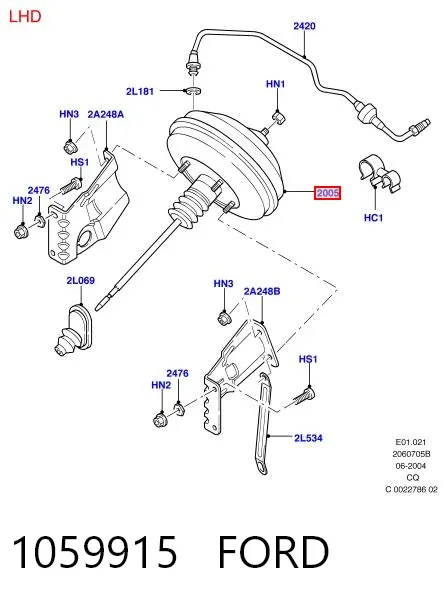 Підсилювач гальм 1059915 Ford