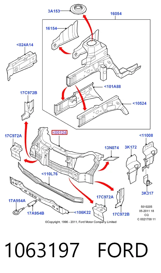 Рамка радіатора Ford Ka RBT