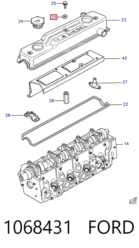 Кришка двигуна декоративна 1068431 Ford