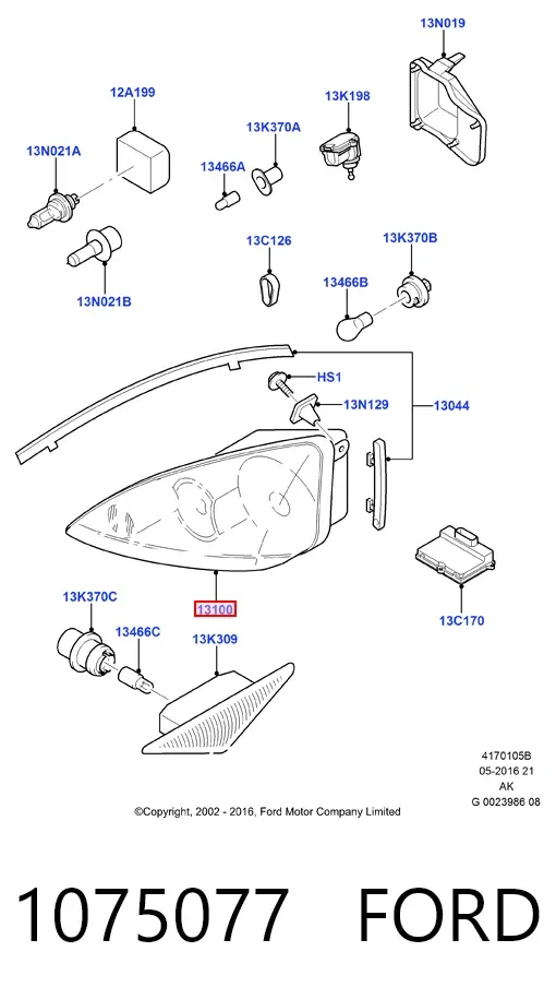 Фара ліва 1075077 Ford