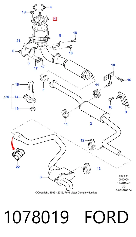 Каталізатор 1078019 Ford
