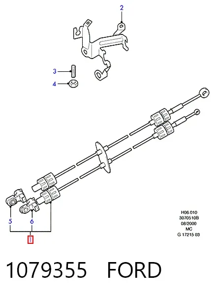 Трос перемикання передач 1079355 Ford
