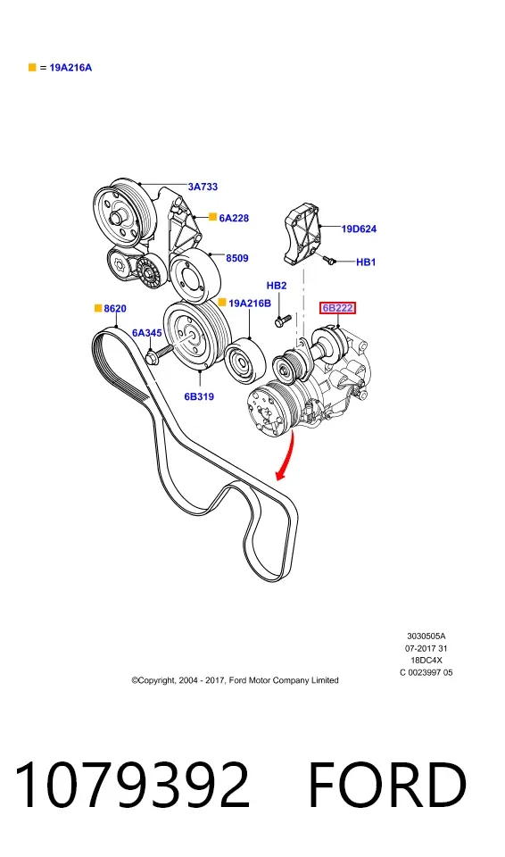 Шків генератора 1079392 Ford