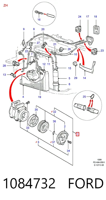 Компресор кондиціонера 1084732 Ford