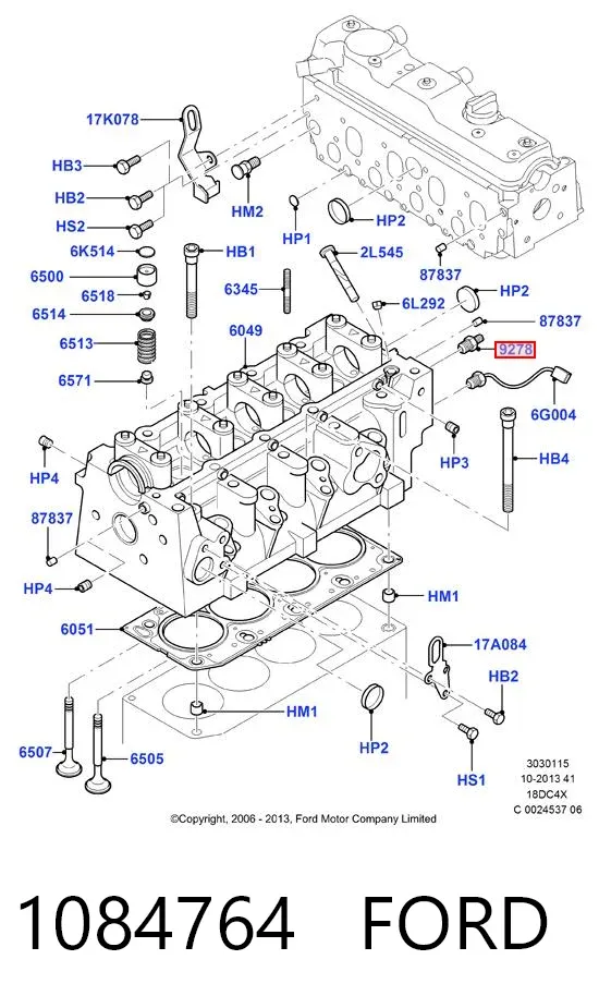 Датчик тиску масла 1084764 Ford
