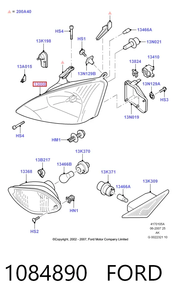 Фара ліва 1084890 Ford