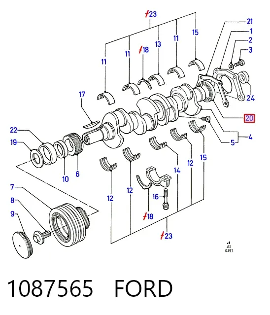 Сальник колінвала задній 1087565 Ford
