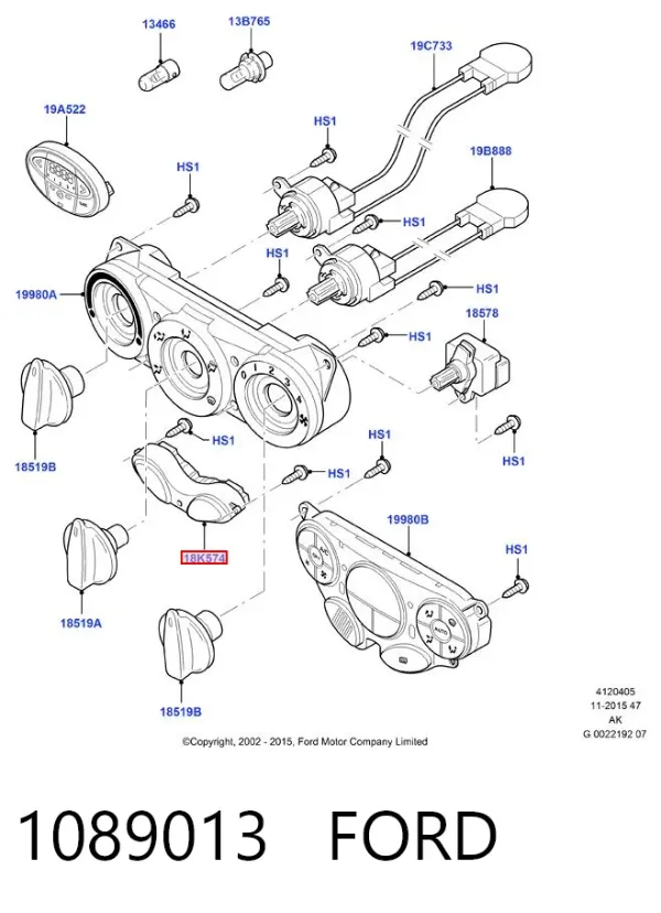 Кнопка увімкнення кондиціонера 1089013 Ford