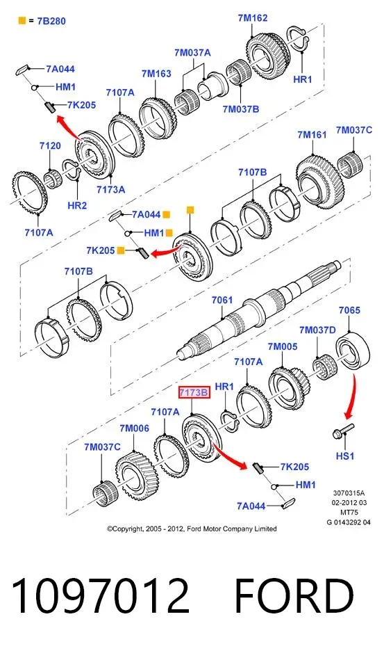 Синхронізатор 1/2-ї передачі 1097012 Ford