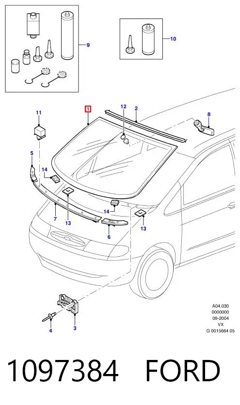 Лобове скло 1097384 Ford