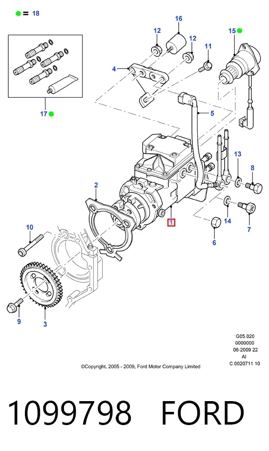 Паливний насос високого тиску 1099798 Ford