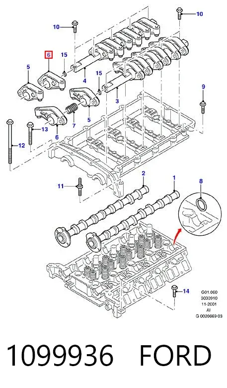 Коромисло клапана (рокер), впускний 1099936 Ford