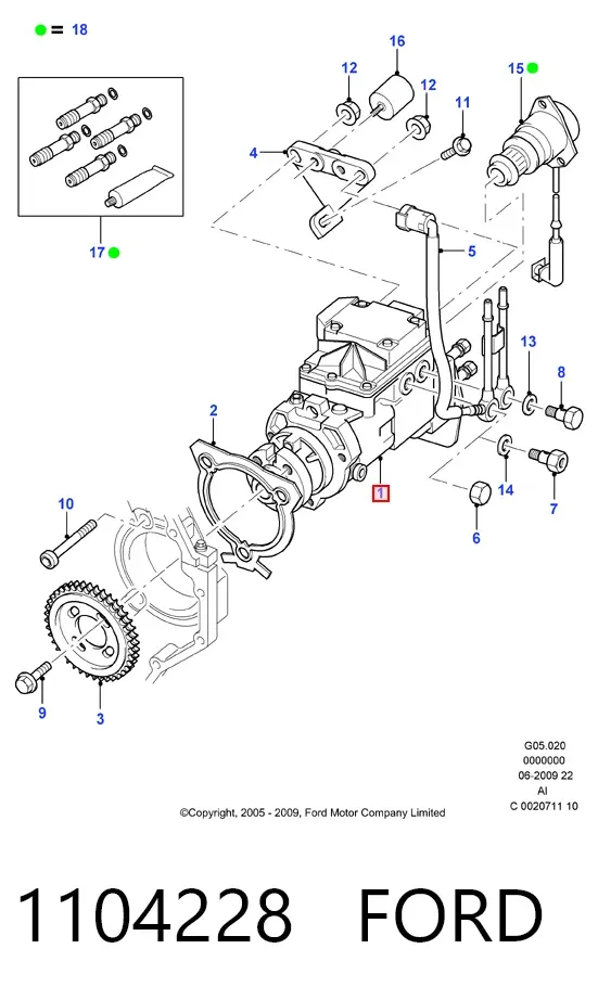 Паливний насос високого тиску 1104228 Ford
