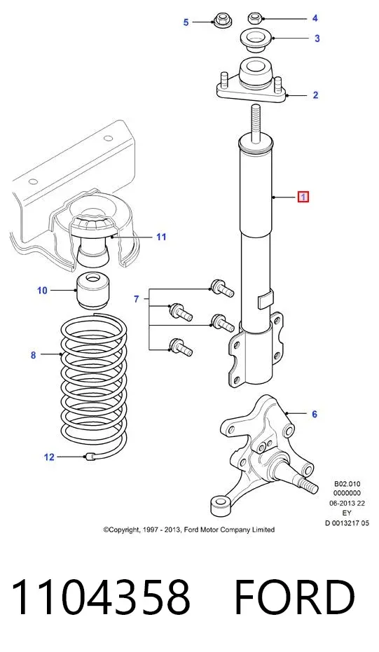 Амортизатор передній 1104358 Ford