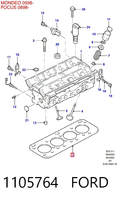Прокладка ГБЦ 1105764 Ford