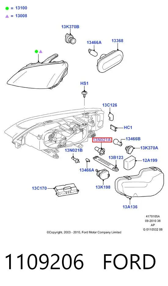 Лампочка ксеноновая 1109206 Ford