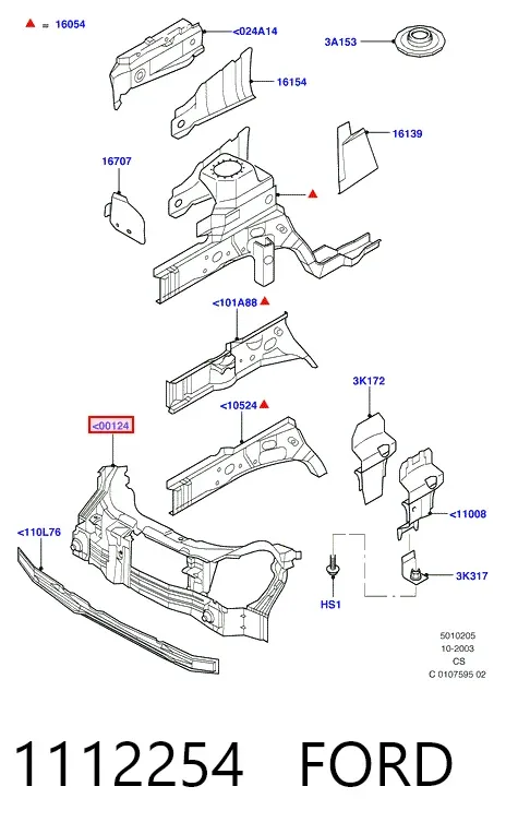 Рамка радіатора 1112254 Ford