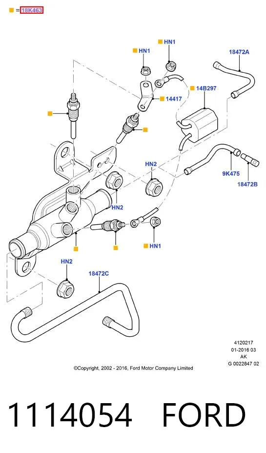 Електропідігрівач охолоджуючої рідини 1114054 Ford