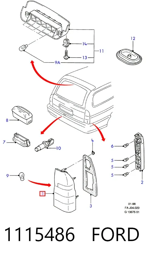 Лівий стоп 1115486 Ford
