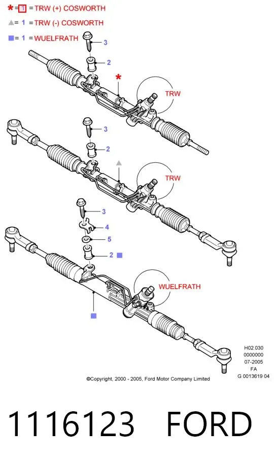 Рульова рейка 1116123 Ford