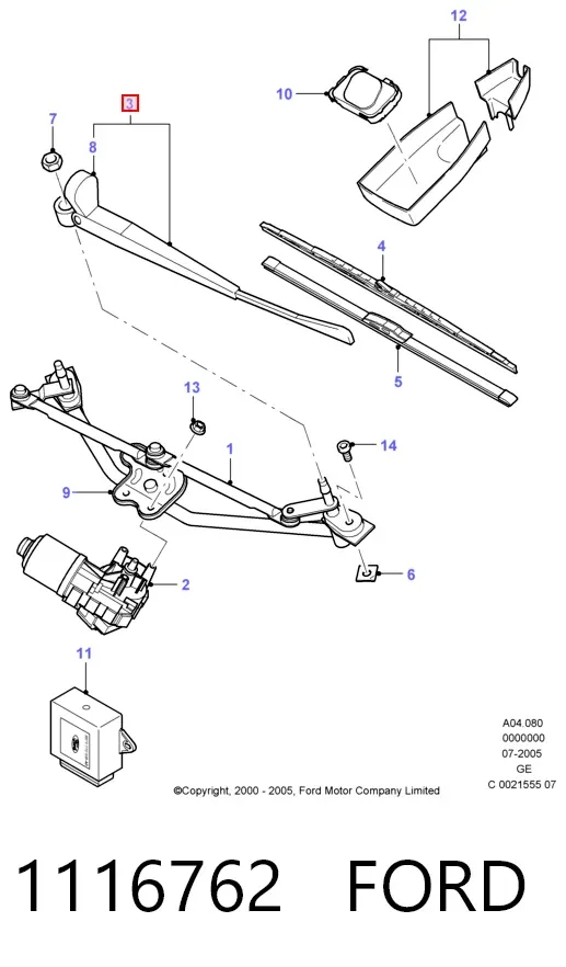 Важіль склоочисника Ford Mondeo III