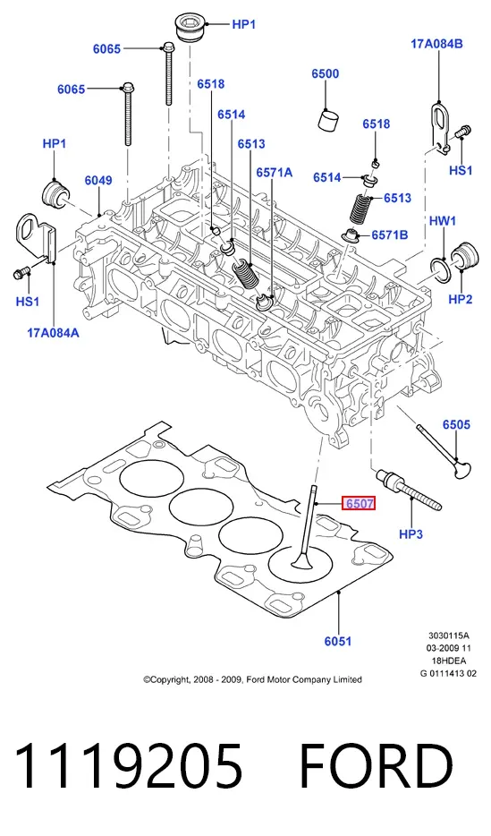 Клапан впускний 1119205 Ford