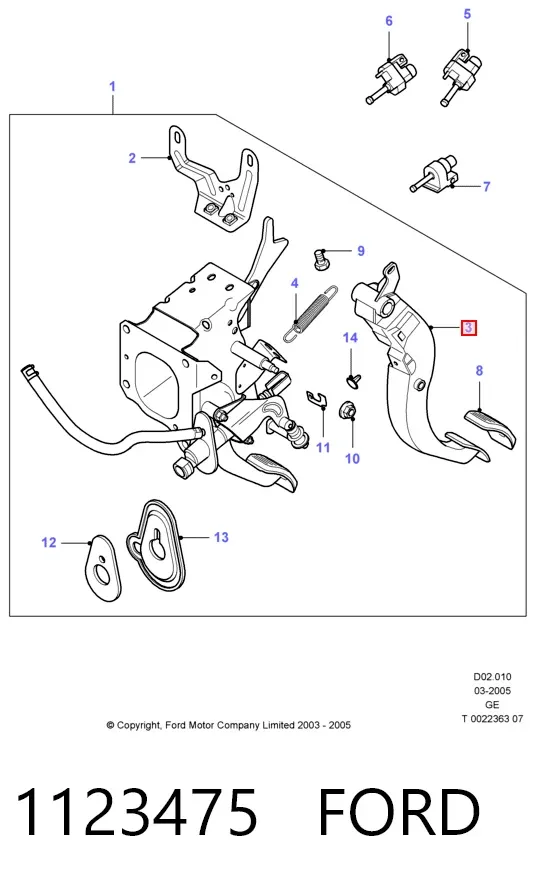 Педаль зчеплення Ford Mondeo III