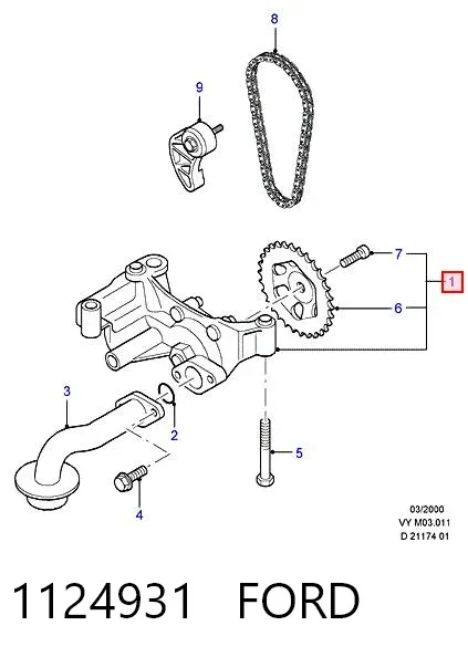 Масляний насос 1124931 Ford