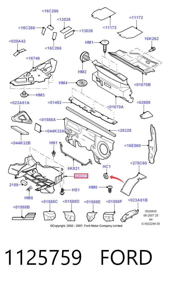 Захист двигуна 1125759 Ford