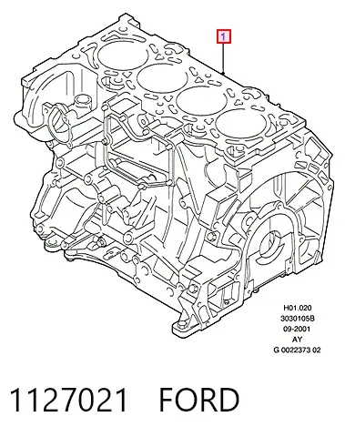 Блок циліндрів двигуна 1127021 Ford