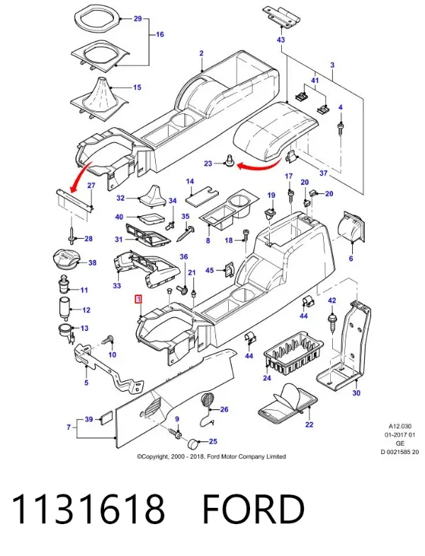 Консоль центральна панелі керування 1131618 Ford