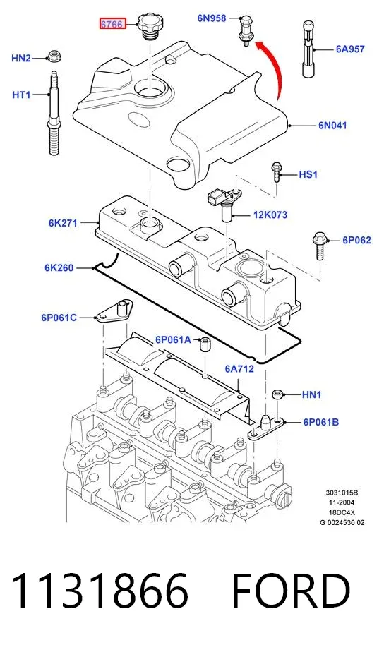 Кришка маслозаливной горловини 1131866 Ford