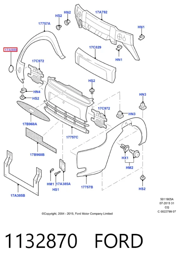 Заглушки буксирувального гака Ford Ka RBT