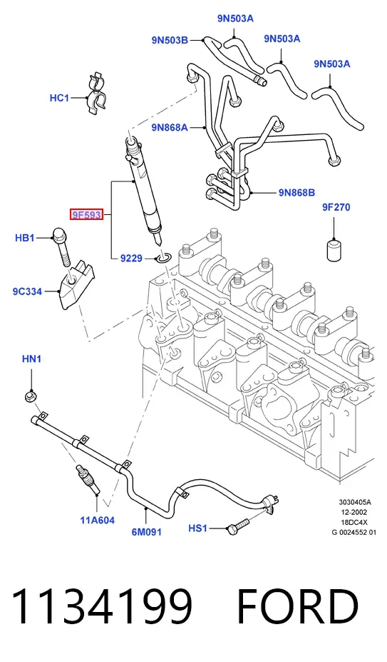Паливні форсунки 1134199 Ford