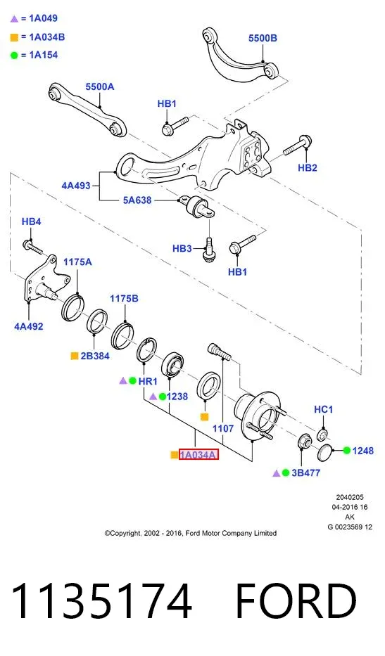 Задня маточина 1135174 Ford