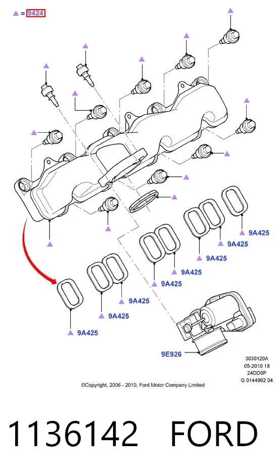 Впускний колектор 1136142 Ford