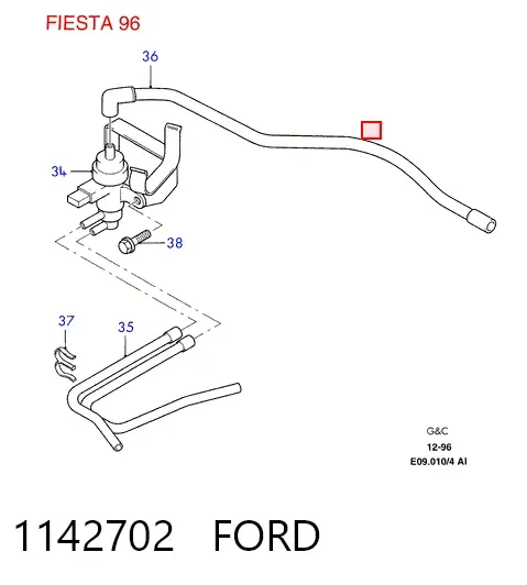 Подушка (опора) двигуна, права 1142702 Ford