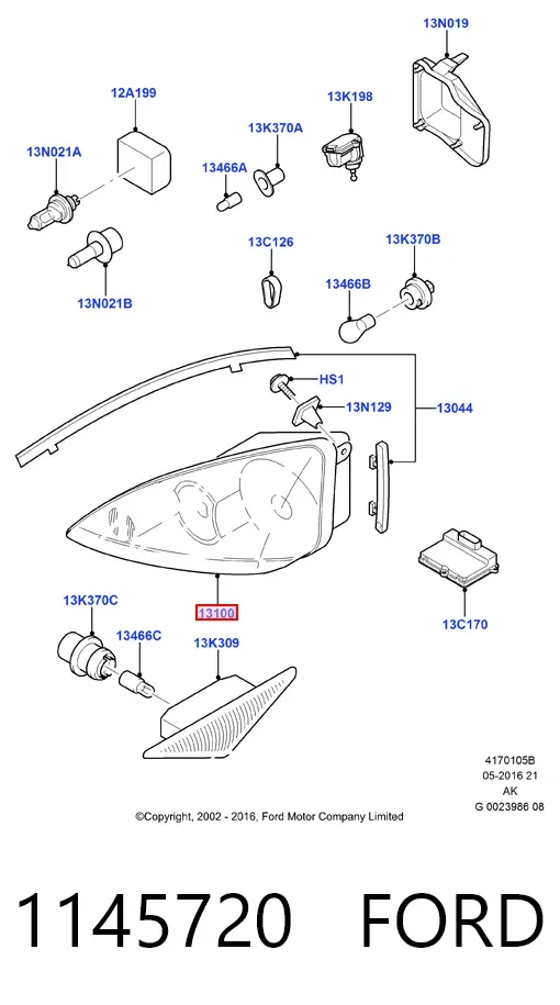 Фара права 1145720 Ford