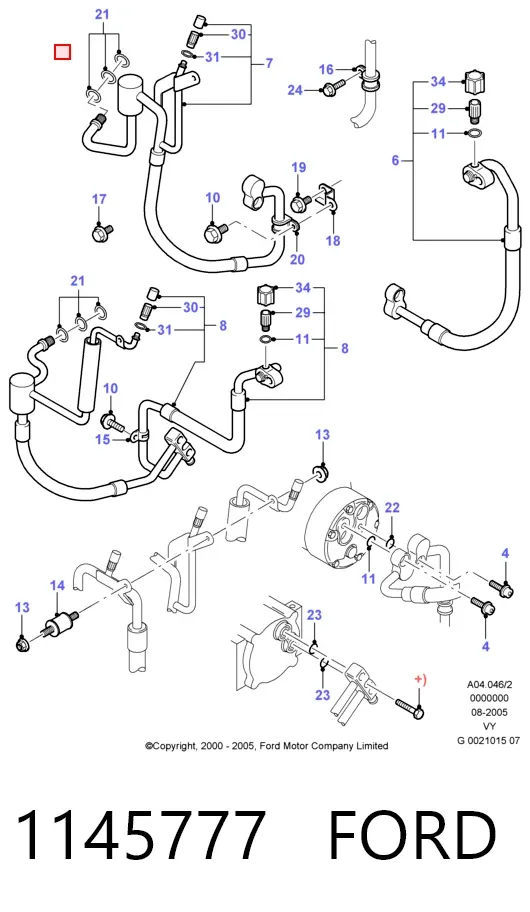 Радіатор кондиціонера 1145777 Ford