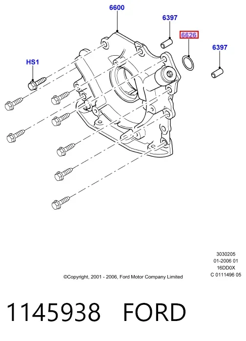 Прокладка масляного насосу 1145938 Ford