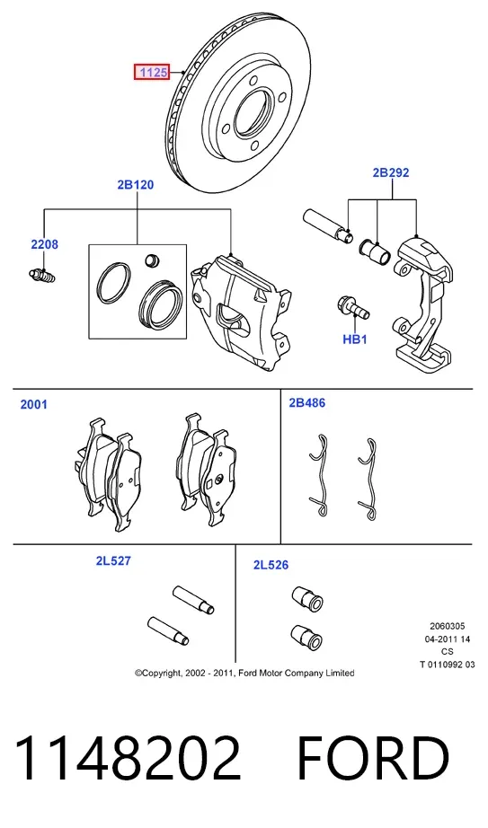 Гальмівні диски передні 1148202 Ford