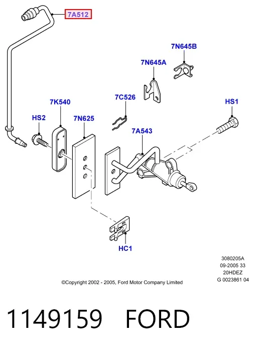 Трубка зчеплення 1149159 Ford