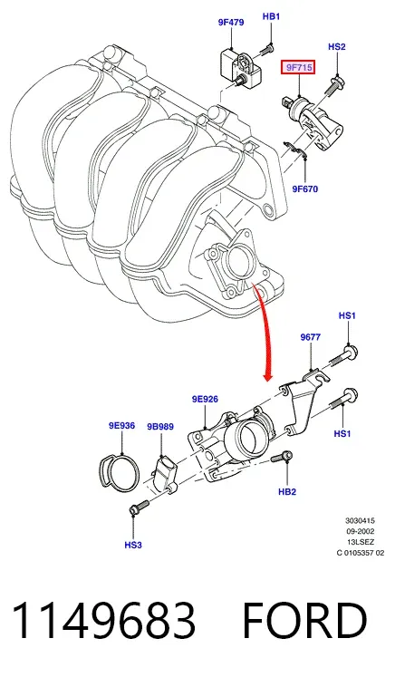 Датчик холостого ходу 1149683 Ford