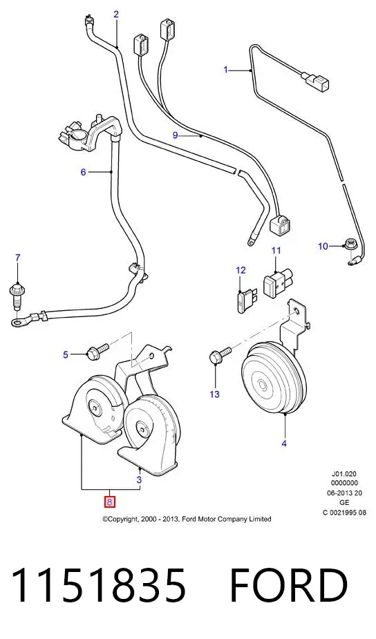 Сигнал звуковий (клаксон) 1151835 Ford