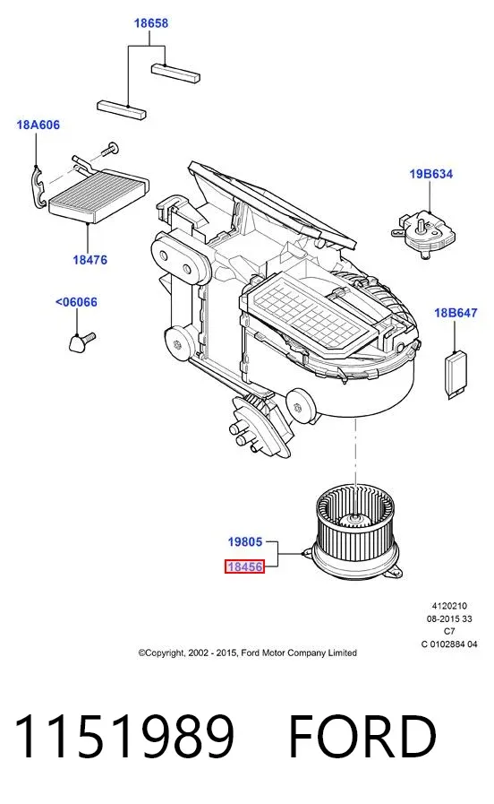 Вентилятора пічки 1151989 Ford