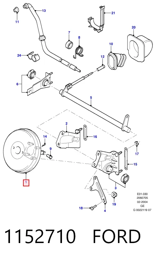 Підсилювач гальм 1152710 Ford