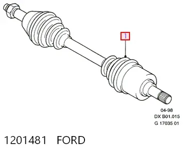 Ліва піввісь 1201481 Ford
