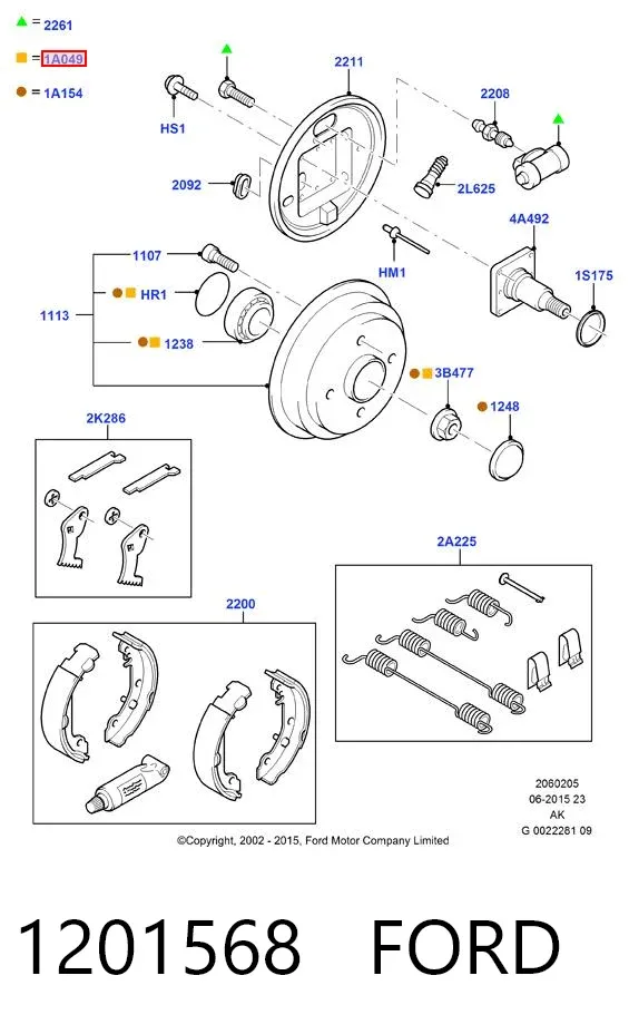 Підшипник задньої ступиці 1201568 Ford