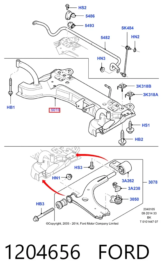 Підрамник передній Ford Fiesta Mk5