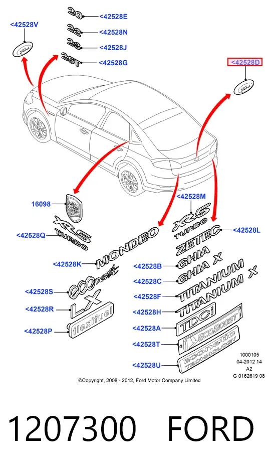 Емблема кришки багажника Ford Focus II